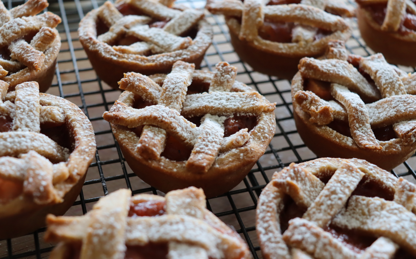 rhubarb apple tarts freshly dusted