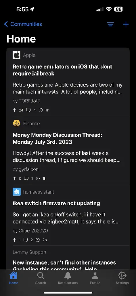 Screenshot of the Echo timeline