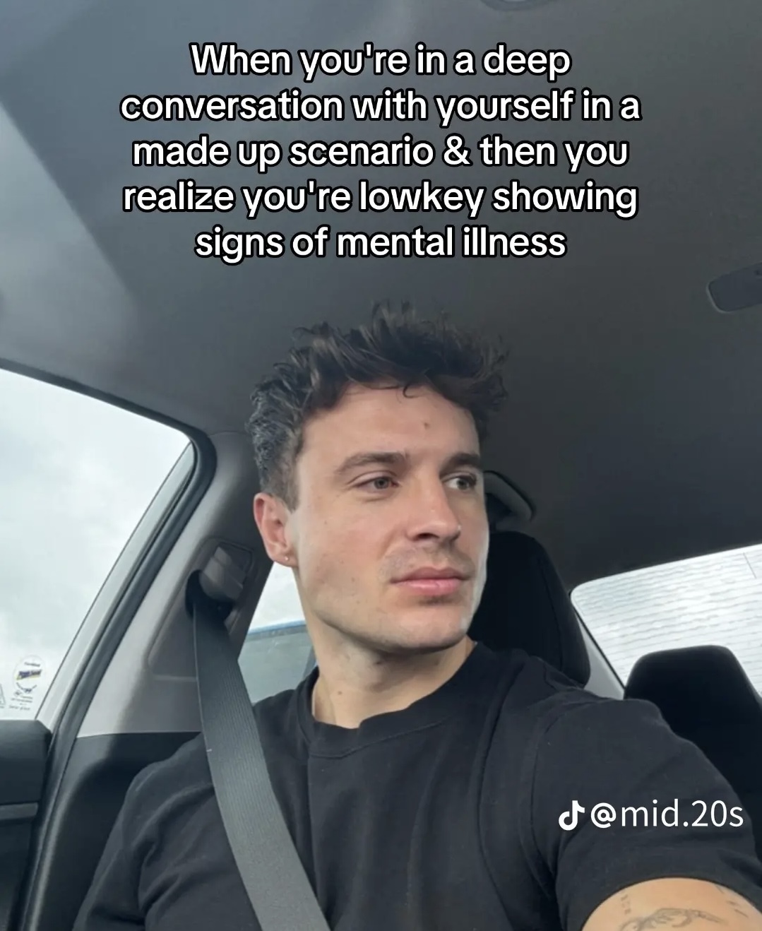 When you're in a deep conversation with yourself in a made up scenario & then you realize you're lowkey showing signs of mental illness
