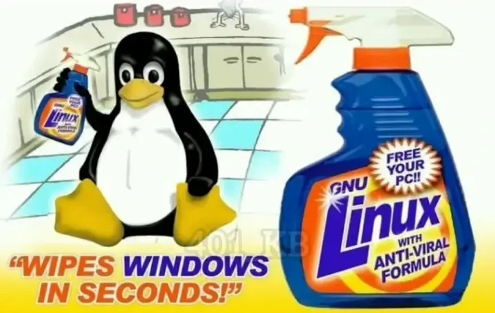 Free your pc with Linux, powered by GNU, with anti-viral formula. Wipes Windows in seconds.